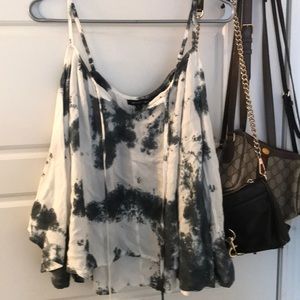 Cute off the shoulder blue and white tie dye NWT